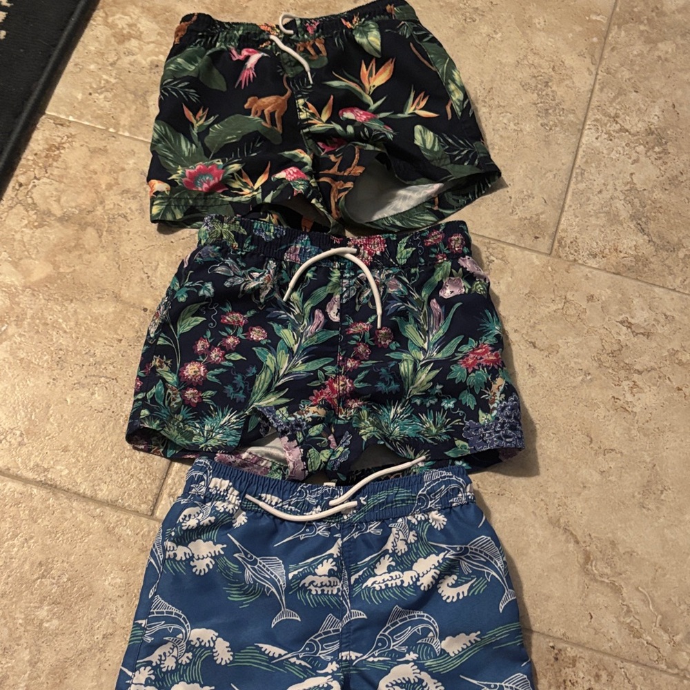 Janie and Jack Blue Patterned Swim Shorts